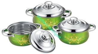 Food Grade Kitchen Cookware Sets Colorful With Mirror Polished Outer Surface