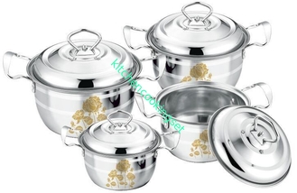 High Polishing Kitchen Cooking Set With Lid Stainless Steel Customized Logo