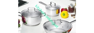 0.5mm Thickness Stainless Steel Non Stick Pan Set Durable Various Size