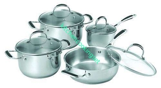 Silver Body Nonstick Cookware Set High Heat Efficiency 16cm - 22cm Pot