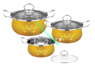 High Polishing Stainless Steel Cookware Sets With Glass Lid Elegant Style