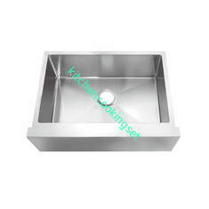 Single Bowl Stainless Steel Corner Sink , Satin Finished Apron Front Farmhouse Sink