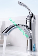 Square Modern Sink Faucet For Bathroom Brushed Surface Treatment