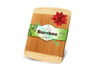 Non Stick Bamboo Wood Block Chopping Board 2 Color Modern Unique Design