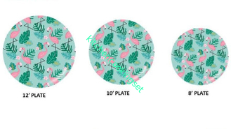 Mix Colors Bamboo Dinnerware Set Dishwasher Safe With Flamingo Bird Pattern