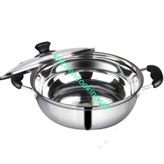 Food Grade Kitchen Pots And Pans With Glass Lid , Stainless Steel Pots And Pans