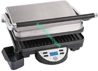 1800W Panini Contact Grill , Easy Cleaning Sandwich Press Grill With Large LCD Display