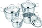 Silver Stainless Steel Cooking Pans , 8 Sets / Ctn Stainless Steel Sauce Pot