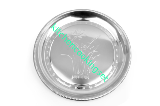 Food Grade Stainless Steel Bar Tray , Round Stainless Steel Drinks Tray