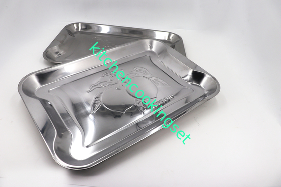 0.5mm Thickness Stainless Steel Square Tray , Stainless Steel Serving Trays Rectangular