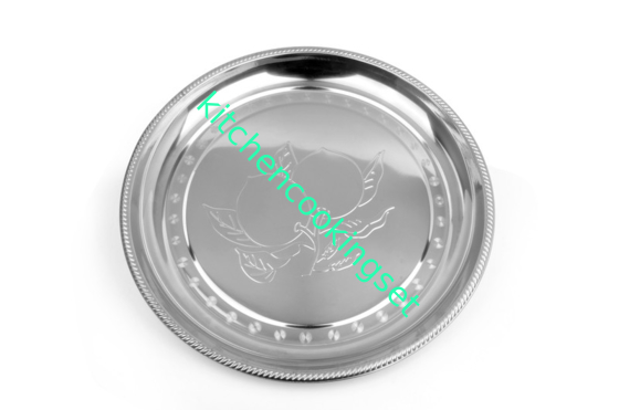 Large Round Stainless Steel Tray 0.45mm Thickness 410 # Food Grade Long Lasting