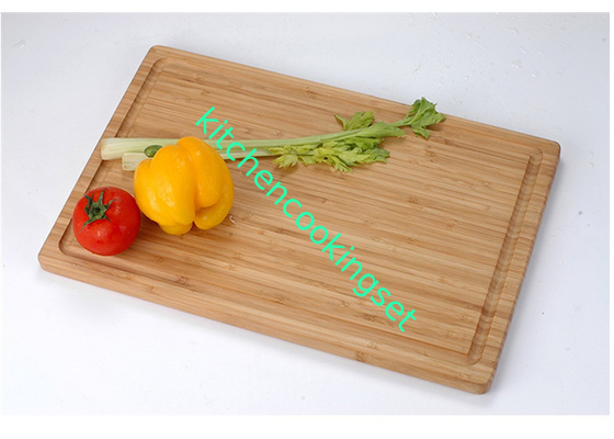 Laser Logo Bamboo Large Wood Cutting Board Rectangle Shaped With Juice Groove