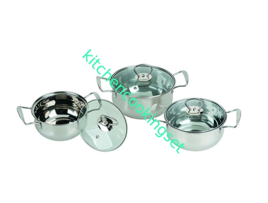 Stainless Steel Kitchen Cooking Set 0.5mm Thickness With Mirror Polished Surface